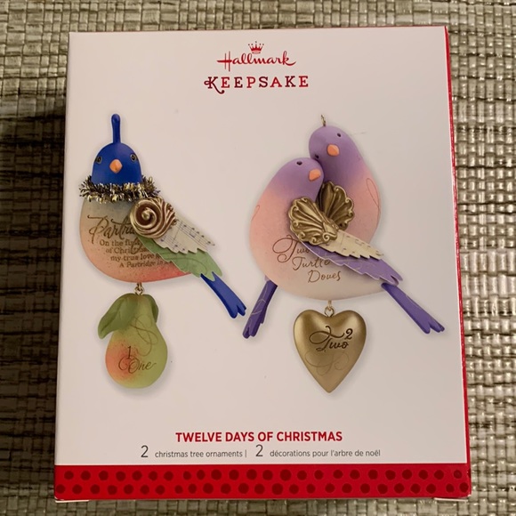 Hallmark Other - Hallmark Keepsake Twelve Days of Christmas 2 Christmas Tree Ornaments ~ NEW